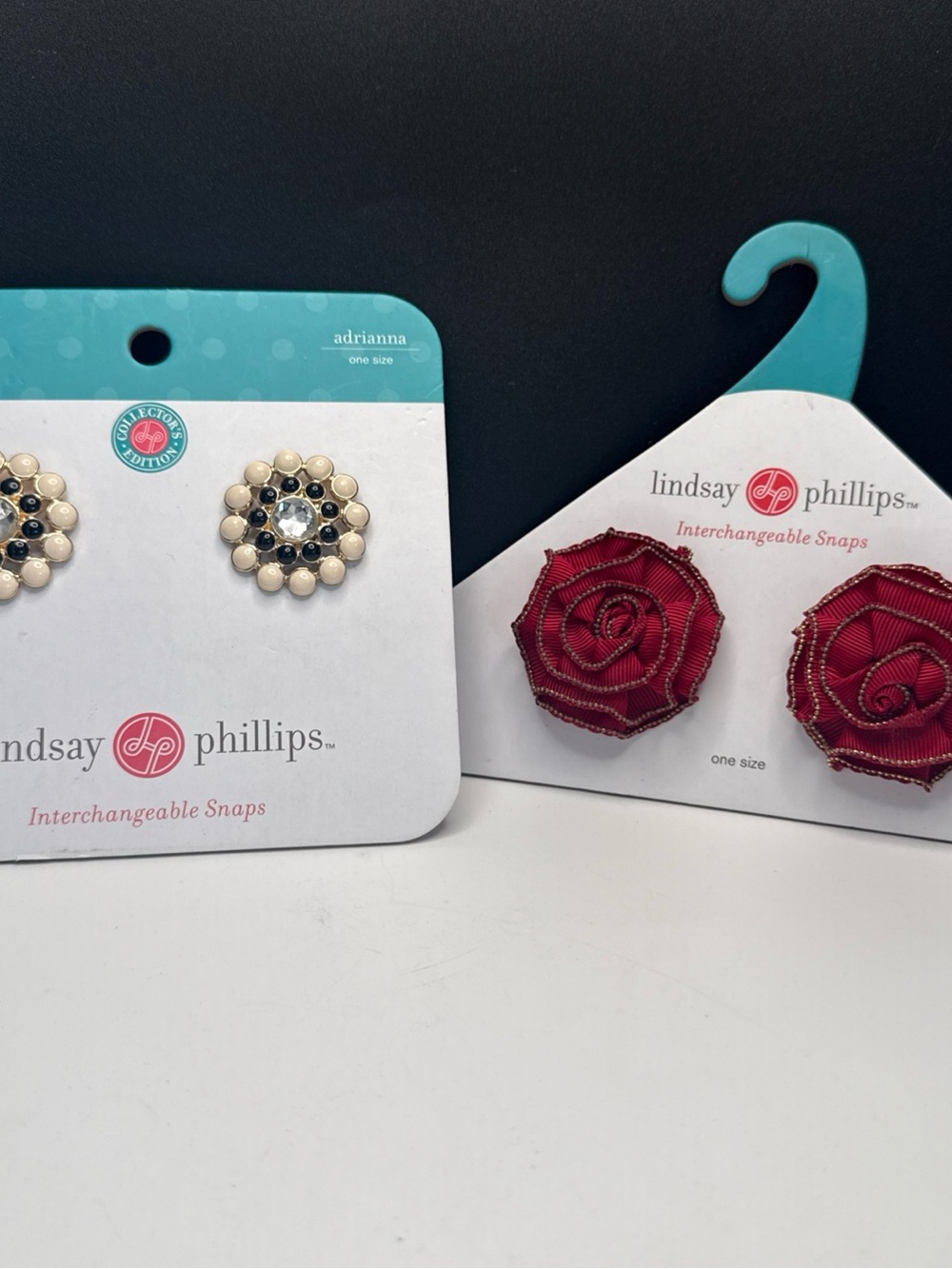 lindsay phillips Red and Cream Snap Display Cards